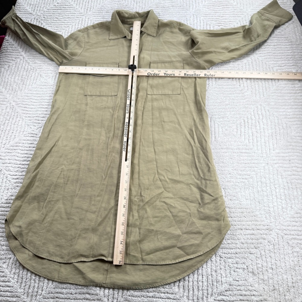 Nordstrom Shirt Dress Womens Medium Olive Khaki Utility Safari Earthy Gorpcore - Picture 6 of 11